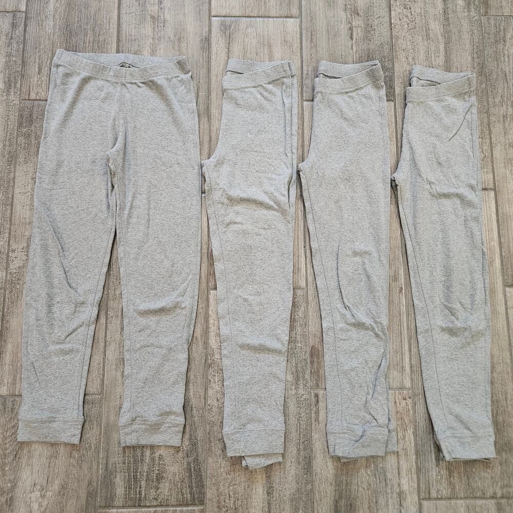 Primary Kids Pants Lot of 4 Size 8 Gray Organic‎ Cotton Leggings Sleep Basics